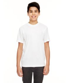 UltraClub 8620Y Youth Cool & Dry Basic Performance T-Shirt (Color: White, size: M)