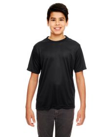 UltraClub 8620Y Youth Cool & Dry Basic Performance T-Shirt (Color: Black, size: M)