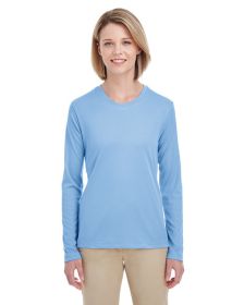 UltraClub 8622W Ladies' Cool & Dry Performance Long-Sleeve Top (Color: COLUMBIA BLUE, size: M)