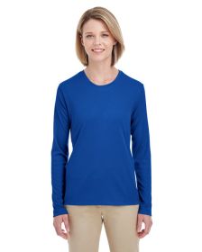 UltraClub 8622W Ladies' Cool & Dry Performance Long-Sleeve Top (Color: ROYAL, size: 2XL)