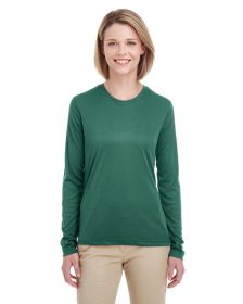 UltraClub 8622W Ladies' Cool & Dry Performance Long-Sleeve Top (Color: FOREST GREEN, size: 2XL)