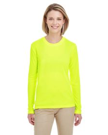 UltraClub 8622W Ladies' Cool & Dry Performance Long-Sleeve Top (Color: BRIGHT YELLOW, size: S)