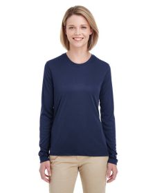 UltraClub 8622W Ladies' Cool & Dry Performance Long-Sleeve Top (Color: NAVY, size: M)