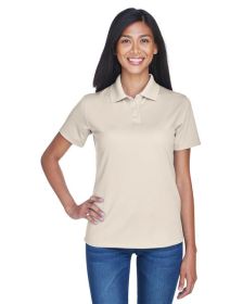 UltraClub 8445L Ladies' Cool & Dry Stain-Release Performance Polo (Color: STONE, size: 2XL)