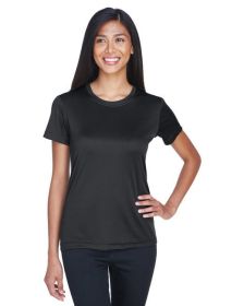 UltraClub 8620L Ladies' Cool & Dry Basic Performance T-Shirt (Color: Black, size: L)