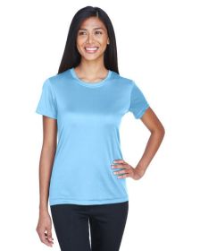 UltraClub 8620L Ladies' Cool & Dry Basic Performance T-Shirt (Color: COLUMBIA BLUE, size: 3XL)