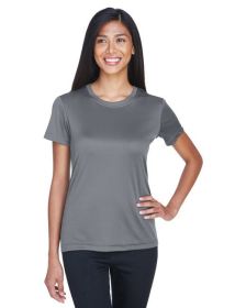 UltraClub 8620L Ladies' Cool & Dry Basic Performance T-Shirt (Color: Charcoal, size: 3XL)