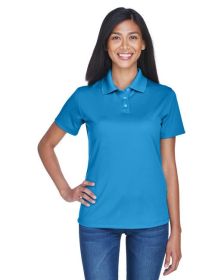 UltraClub 8445L Ladies' Cool & Dry Stain-Release Performance Polo (Color: PACIFIC BLUE, size: L)