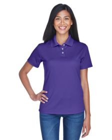 UltraClub 8445L Ladies' Cool & Dry Stain-Release Performance Polo (Color: PURPLE, size: 3XL)