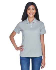 UltraClub 8445L Ladies' Cool & Dry Stain-Release Performance Polo (Color: Silver, size: 3XL)