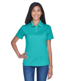 UltraClub 8445L Ladies' Cool & Dry Stain-Release Performance Polo (Color: JADE, size: 2XL)