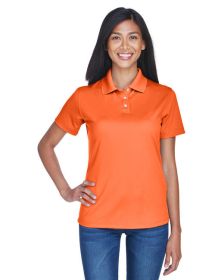 UltraClub 8445L Ladies' Cool & Dry Stain-Release Performance Polo (Color: Orange, size: L)