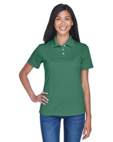 UltraClub 8445L Ladies' Cool & Dry Stain-Release Performance Polo (Color: FOREST GREEN, size: 2XL)