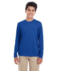 UltraClub 8622Y Youth Cool & Dry Performance Long-Sleeve Top (Color: ROYAL, size: XL)