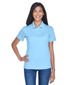 UltraClub 8445L Ladies' Cool & Dry Stain-Release Performance Polo (Color: COLUMBIA BLUE, size: XS)