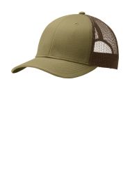 Port Authority Snapback Trucker Cap C112 (Color: True Khaki/ Coffee)