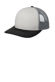 Port Authority Snapback Trucker Cap C112 (Color: White/ Black/ Gusty Grey)