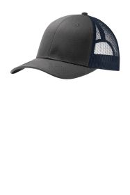 Port Authority Snapback Trucker Cap C112 (Color: Grey Steel/ True Navy)