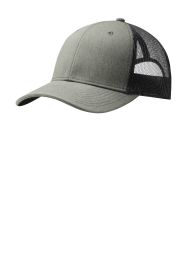 Port Authority Snapback Trucker Cap C112 (Color: Heather Grey/ Black)