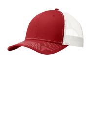 Port Authority Snapback Trucker Cap C112 (Color: Flame Red/ White)