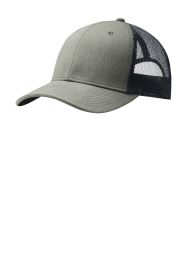 Port Authority Snapback Trucker Cap C112 (Color: Heather Grey/ Rich Navy)