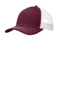 Port Authority Snapback Trucker Cap C112 (Color: Maroon/ White)