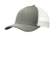 Port Authority Snapback Trucker Cap C112 (Color: Heather Grey/ White)