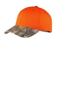 Port Authority Enhanced Visibility Cap with Camo Brim C804 (Color: Orange Blaze/ Realtree Xtra)