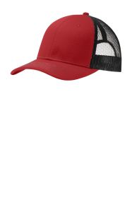 Port Authority Snapback Trucker Cap C112 (Color: Flame Red/ Black)