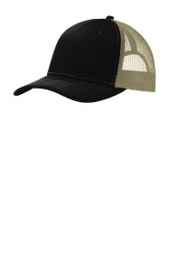 Port Authority Snapback Trucker Cap C112 (Color: Black/ Tan)