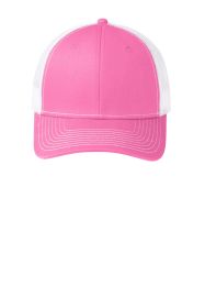 Port Authority Snapback Trucker Cap C112 (Color: True Pink/ White)