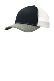 Port Authority Snapback Trucker Cap C112 (Color: Rich Navy/ Heather Grey/ White)