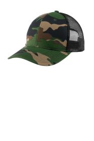 Port Authority Snapback Trucker Cap C112 (Color: Woodland Camo/ Black)