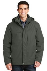 Port Authority Herringbone 3-in-1 Parka J302 (Color: Spruce Green, size: 2XL)