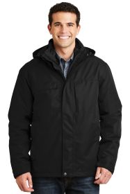 Port Authority Herringbone 3-in-1 Parka J302 (Color: Black, size: 3XL)