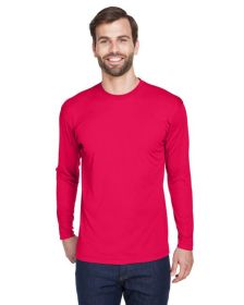 UltraClub 8422 Adult Cool & Dry Sport Long-Sleeve Performance Interlock T-Shirt (Color: Red, size: 2XL)