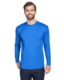 UltraClub 8422 Adult Cool & Dry Sport Long-Sleeve Performance Interlock T-Shirt (Color: ROYAL, size: 2XL)