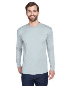 UltraClub 8422 Adult Cool & Dry Sport Long-Sleeve Performance Interlock T-Shirt (Color: grey, size: 4XL)