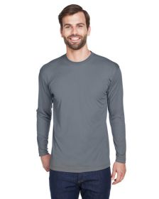 UltraClub 8422 Adult Cool & Dry Sport Long-Sleeve Performance Interlock T-Shirt (Color: Charcoal, size: XL)