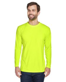 UltraClub 8422 Adult Cool & Dry Sport Long-Sleeve Performance Interlock T-Shirt (Color: BRIGHT YELLOW, size: XL)