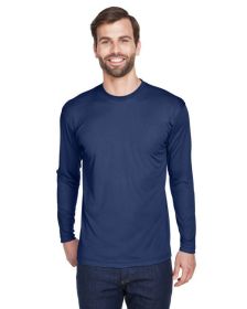 UltraClub 8422 Adult Cool & Dry Sport Long-Sleeve Performance Interlock T-Shirt (Color: NAVY, size: 2XL)