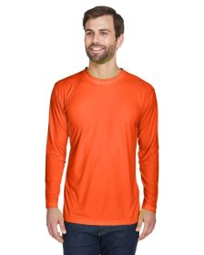 UltraClub 8422 Adult Cool & Dry Sport Long-Sleeve Performance Interlock T-Shirt (Color: BRIGHT ORANGE, size: 2XL)