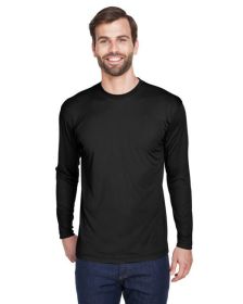 UltraClub 8422 Adult Cool & Dry Sport Long-Sleeve Performance Interlock T-Shirt (Color: Black, size: 4XL)