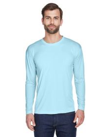 UltraClub 8422 Adult Cool & Dry Sport Long-Sleeve Performance Interlock T-Shirt (Color: Ice Blue, size: 3XL)