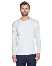 UltraClub 8422 Adult Cool & Dry Sport Long-Sleeve Performance Interlock T-Shirt (Color: White, size: S)