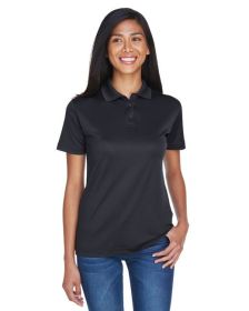 UltraClub 8404 Ladies' Cool & Dry Sport Polo (Color: Black, size: L)