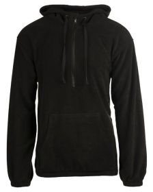 Burnside B3600 Mens' Polar Fleece Quarter-Zip Pullover (Color: Black, size: S)