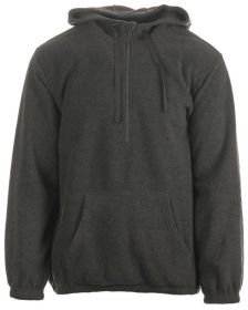 Burnside B3600 Mens' Polar Fleece Quarter-Zip Pullover (Color: HTHER CHARCOAL, size: XL)