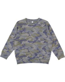 LAT 2225LA Youth Elevated Fleece Crew (Color: VINTAGE CAMO, size: XS)