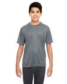 UltraClub 8620Y Youth Cool & Dry Basic Performance T-Shirt (Color: Charcoal, size: XS)